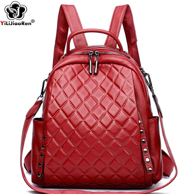 Interior Design School - Mochila De Cuero genuino para mujer,
