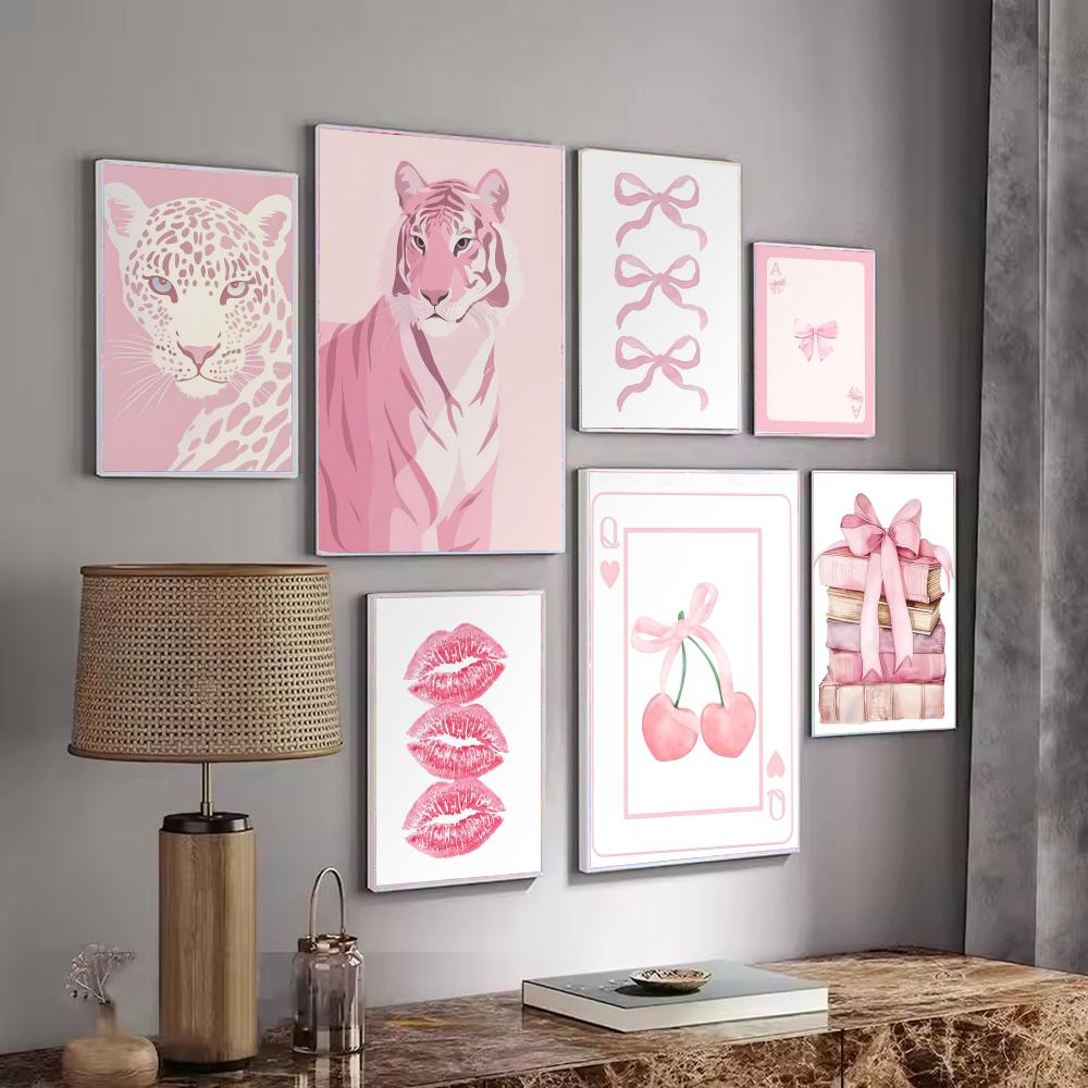 Interior Design Ideas - Póster decorativo con patrón rosa, pegatinas