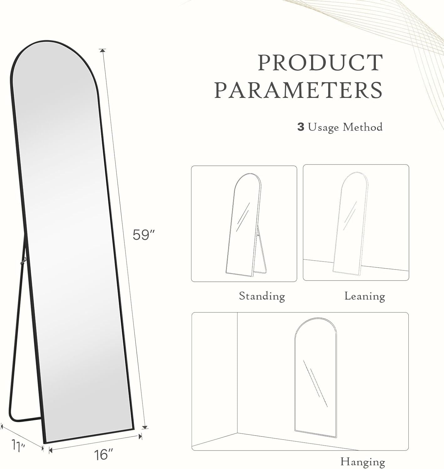 Espejo Arqueado de Cuerpo Ente - Arch Mirror Leaning reseña y precio