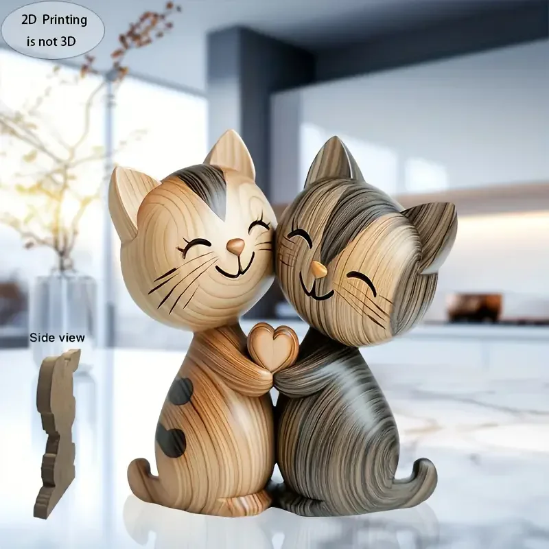 Escultura de pareja de gatitos - Interior Design School reseña y precio