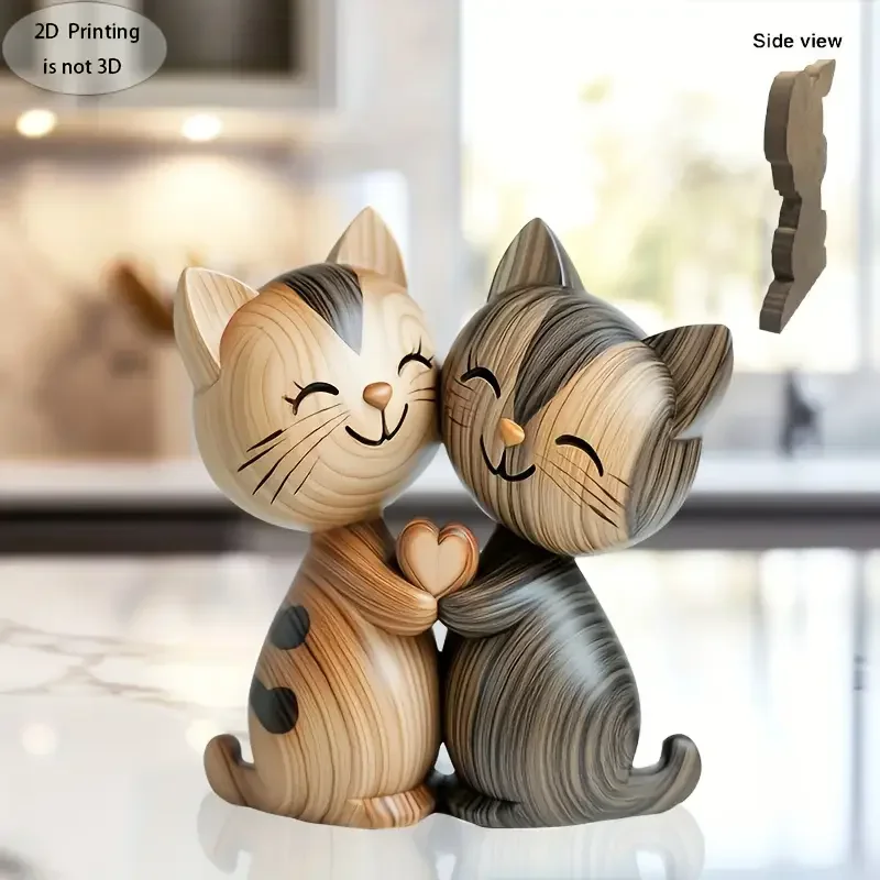 Escultura de pareja de gatitos - Interior Design School reseña y precio