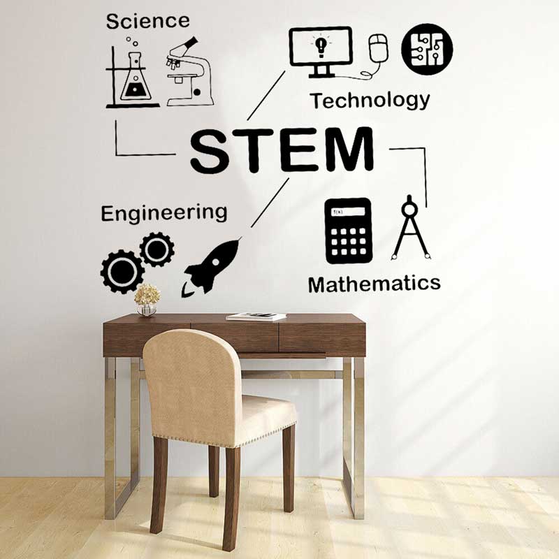 STEM pegatinas de pared cienci - Interior Design School reseña y precio